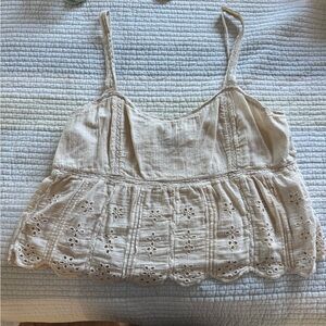 Cream Eyelet Lace Women's Top